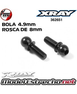 BOLA 4.9mm CON ROSCA DE 8mm (2U.) XRAY 363651