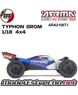 ARRMA 1/18 TYPHON GROM BRUSHED 4WD BUGGY RTR AZUL ARA2106T1