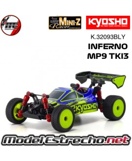 KYOSHO MINI-Z MB010 READYSET 4WD INFERNO MP9 TKI3 AZUL/AMARILLO K.32093BLY