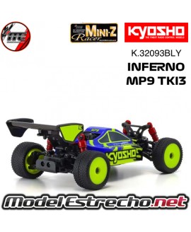 KYOSHO MINI-Z MB010 READYSET 4WD INFERNO MP9 TKI3 AZUL/AMARILLO K.32093BLY