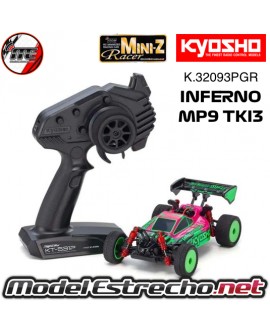 KYOSHO MINI-Z MB010 RTR 4WD INFERNO MP9 TKI3 ROSA/VERDE K.32093PGR