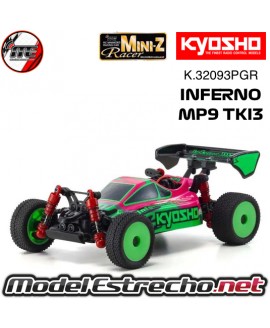 KYOSHO MINI-Z MB010 RTR 4WD INFERNO MP9 TKI3 ROSA/VERDE K.32093PGR