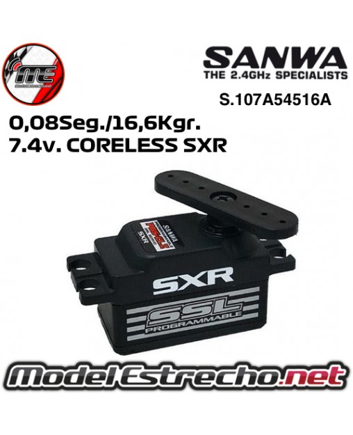SERVO SANWA PGS-CL2 LOW PROFILE SXR RESPONSE 0,08seg./16,6Kg. 7.4v. CORELESS S.107A54516A
