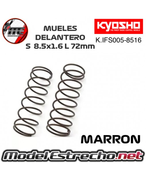 MUELLES DELANTERO KYOSHO MARRON BIG BORE S 8.5x1.6L 72mm IFS005-8516