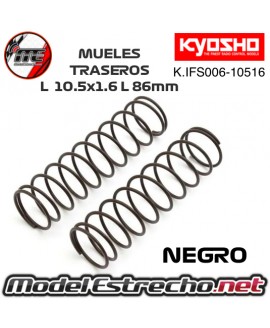 MUELLES TRASERO KYOSHO NEGRO BIG BORE L 10.5x1.6 L 86mm IFS006-10516