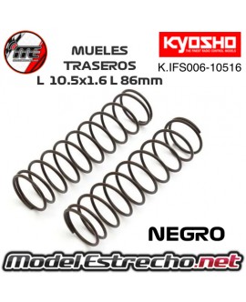 MUELLES TRASERO KYOSHO NEGRO BIG BORE L 10.5x1.6 L 86mm IFS006-10516