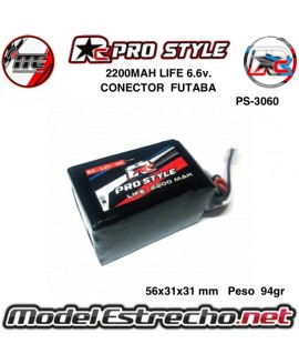 BATERIA LIFE 6.6v. 2200mah Receptor CUADRADA 2/3A RC PROSTYLE PS-3060
