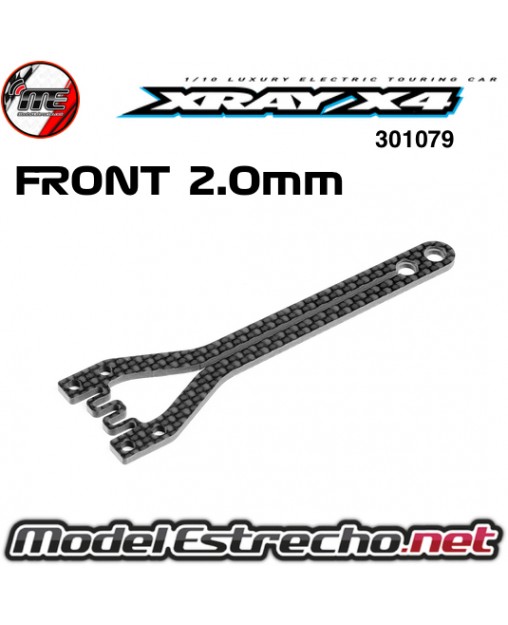 X4A`23 GRAPHITE UPPE DECK SPLIT FRONT 2.0mm XRAY 301079
