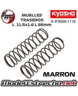 MUELLES TRASERO KYOSHO MARRON BIG BORE L 11.1x1.6 L 86mm IFS006-1116