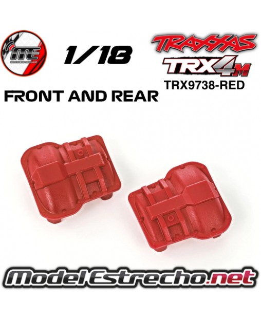 TAPA DIFERENCIAL DELANTERO O TRASERO ROJO TRAXXAS TRX4M (2U.) TRX9738-RED