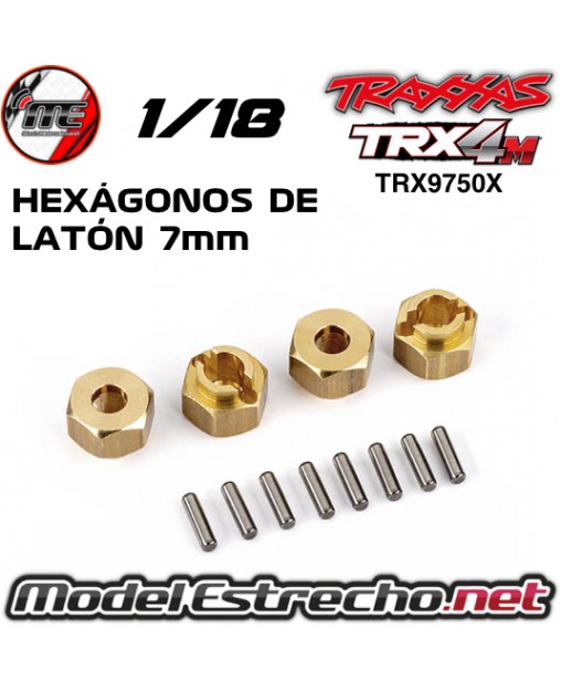 HEXÁGONOS 7mm LATÓN TRAXXAS TRX4M (4U.) TRX9750X