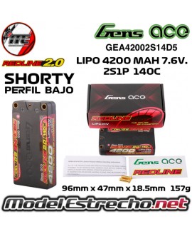 Gens Ace 4200mha 7,4v 60C 2S2P HardCase Lipo