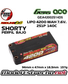 Gens Ace 4200mha 7,4v 60C 2S2P HardCase Lipo