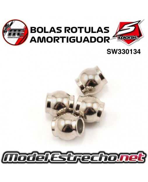 BOLAS METALICAS AMORTIGUADOR 6x6.7mm SWORKZ (4U.) SW330134