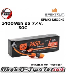 BATERIA SPEKTRUM 7.4v 1400mah 2S 30c SMART G2 LIPO IC2  SPMX142S30H2