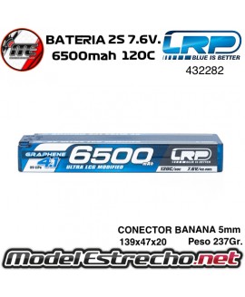 BATERIA LRP 7.6v. LIPO HV 6500mah GRAPHENE 4.1 CAJA DURA 120c/60c 432282