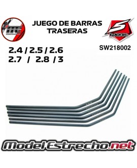 JUEGO DE BARRAS ESTABILIZADORAS TRASERAS SWORKZ ( 2.4 / 2.5 / 2.6 / 2.7 / 2.8 / 3.0 mm ) SW218002