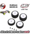 NEUMATICOS Y RUEDAS MONTADAS LOSI MICRO-B 1/24 BLANCO LOS-1763