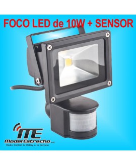 FOCO DE LED 10W. CON SENSOR DE MOVIMINETO