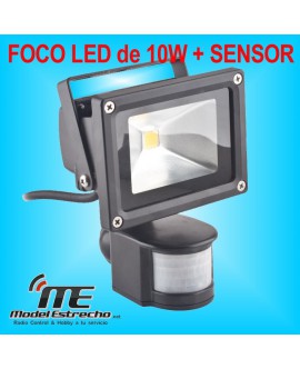 FOCO DE LED 10W. CON SENSOR DE MOVIMINETO