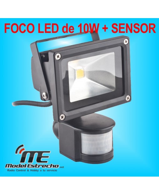 FOCO DE LED 10W. CON SENSOR DE MOVIMINETO