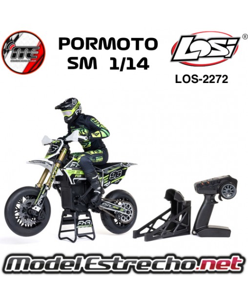 LOSI 1/4 PROMOTE SM FXR SUPERMOTO MOTORCYCLE RTR BASICA BLANCA los-2272