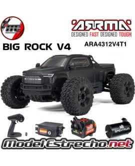 ARRMA BIG ROCK 223S DSC MONSTER TRUCK 3S BLX BRUSHLESS 4WD MT RTR NEGRO ARA4312V4T1