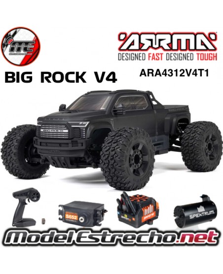 ARRMA BIG ROCK 223S DSC MONSTER TRUCK 3S BLX BRUSHLESS 4WD MT RTR NEGRO ARA4312V4T1