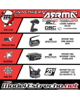 ARRMA BIG ROCK 223S DSC MONSTER TRUCK 3S BLX BRUSHLESS 4WD MT RTR NEGRO ARA4312V4T1
