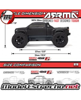 ARRMA BIG ROCK 223S DSC MONSTER TRUCK 3S BLX BRUSHLESS 4WD MT RTR NEGRO ARA4312V4T1