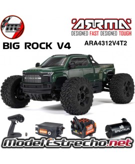 ARRMA BIG ROCK 223S DSC MONSTER TRUCK 3S BLX BRUSHLESS 4WD MT RTR VERDE ARA4312V4T2