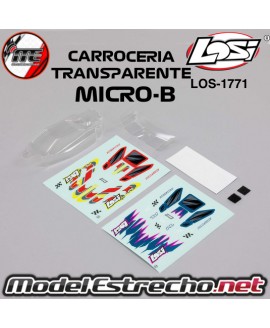 CARROCERIA TRANSPARENTE CON PEGATINAS LOSI MICRO-B 1/24 BLANCO LOS-1763