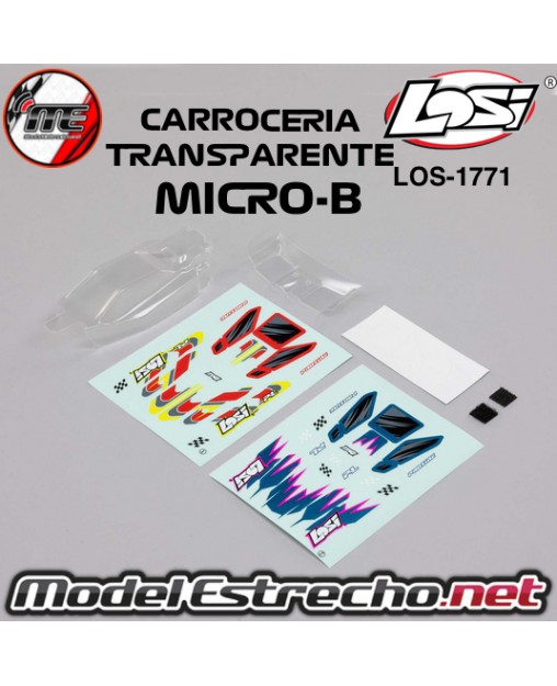 CARROCERIA TRANSPARENTE CON PEGATINAS LOSI MICRO-B 1/24 BLANCO LOS-1763