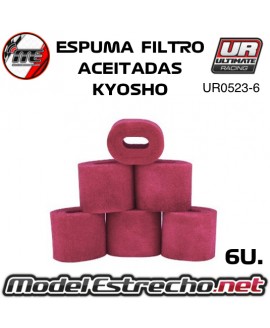 ESPUMAS FILTRO SIN ACEITAR INT/EXT KYOSHO MP9 ( 6U.)