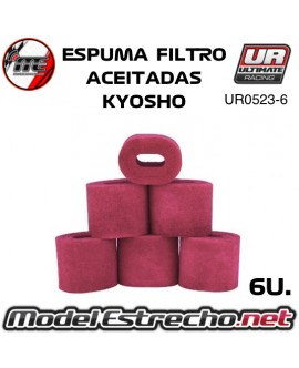 ESPUMAS FILTRO SIN ACEITAR INT/EXT KYOSHO MP9 ( 6U.)