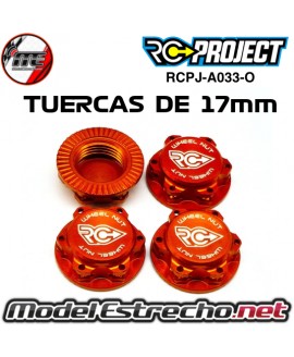 TUERCAS DE RUEDAS 17mm ALUMINIO RC PROJECT ROJAS