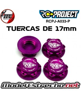 TUERCAS DE RUEDAS 17mm ALUMINIO RC PROJECT ROJAS