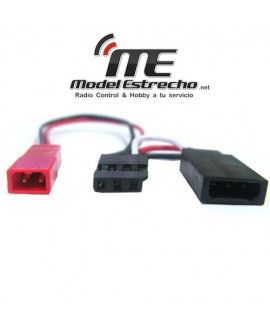CONECTOR FUTABA MACHO A UNO BEC HEMBRA Y UNO FUTABA HEMBRA