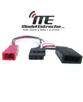 CONECTOR FUTABA MACHO A UNO BEC HEMBRA Y UNO FUTABA HEMBRA