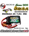 BATERIA GENS ACE 350mah 2S 7.4v. 35C LIPO CON JST-PHR GEA3502S35JST