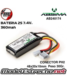 BATERIA ABSIMA LIPO 2S 7.4v. 360mah 1010015 AB240174