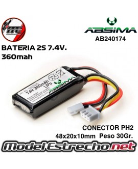 BATERIA ABSIMA LIPO 2S 7.4v. 360mah 1010015 AB240174