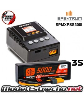COMBO CARGADOR SPEKTRUM SMART SPMXPSS300I POWERSTAGE SURFACE 5000MAH 3S LIPO