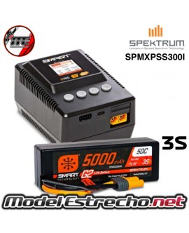 COMBO CARGADOR SPEKTRUM SMART SPMXPSS300I POWERSTAGE SURFACE 5000MAH 3S LIPO