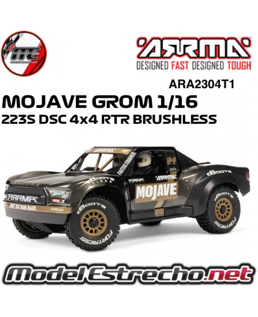 ARRMA MOJAVE GROM 1/18 223 DSC BRUSHLESS 4x4 DESERT TRUCK BLACK ARA2304T1
