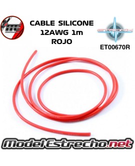 CABLE SILICONE ROJO 12AWG 1m ET0670R