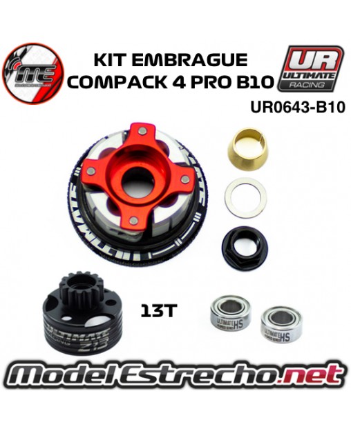 KIT EMBRAGUE ALUMINIO COMPACK 4 PRO B10 + CAMPANA Z13 Y RODAMIENTOS UR0643-B10