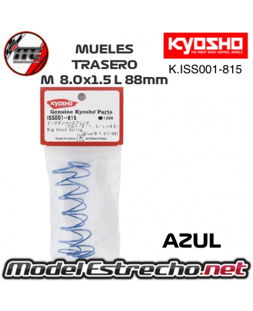 MUELLES TRASERO AZUL M 8.0x1.5 L 88mm BIG BORE KYOSHO ISS001-815