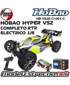 HOBAO HYPER VS2 BRUSHLESS RTR BUGGY ELECTRICO 100A  4S RTR AMARILLO MAS BATERIA Y CARGADOR
