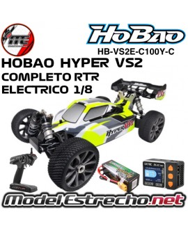 HOBAO HYPER VS2 BRUSHLESS RTR BUGGY ELECTRICO 100A  4S RTR AMARILLO MAS BATERIA Y CARGADOR